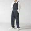 Men's Jeans New 2021 Stripes Denim Overalls Mens Vintage Pinstripe Work Pants Men Casual Loose Bib Trousers Plus Size S-6XLL231213