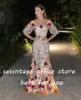 Sukienki imprezowe Sevintage Znakomite kwiaty 3D Mermaid Prom z ramion Saudyjskie arabskie suknie wieczorowe sukienki formalne 2023