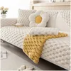 Chair Covers Universal Non-slip Sofa Covers for Living Room L Shaped Sofa Mat Thicken Plush Sofa Towel Winter Warm Couch Cushion Slipcovers 231213