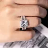 خواتم الزفاف Hoyon Pure Natural White 3 Carats Gemstone S925 Silver Color Ring for Women Anillos de Jewelry Bizuteria Rings 231214