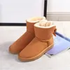 2023 Nya kvinnor Snöstövlar Stil Vattentät ko Sued Läder Vinter Lady Outdoor Warm 2 Bows Boots Brand Winter Women's Casual Boots