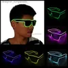 Zonnebril 10 Kleuren Mode EL Draad Neon LED Zonnebril Bar Dance DJ Helder Knipperende Zonnebril Mannen Light Up EyewearL231214