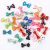 Haaraccessoires 10 stuks Mini Print Strik Meisjes Baby Prinses Hoofddeksels Kinderen Elastiekjes Hoofdtooi Geboren Touwen