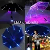 Parapluie Variable Cool avec LED, lumière à 8 nervures, Transparent avec poignée de lampe de poche, sécurité nocturne H1015211n