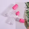 6ml Rose Red Black Lip Goss Tubes DIY Empty Cosmetic Container Refillable Bottles Liquid Lipstick Storage Bottle with Soft Brush