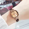 Womens retro simple fashion high quality small square waterproof belt quartz watch montre de luxe gifts A15