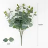 Decorative Flowers 1PCS Plastic Eucalyptus Simulated Money Leaf Artificial Plants Flower Arrangement Accessories Garden Porch Window Box