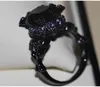 Victoria Wieck Cool Vintage Jewelry 10KT Black Gold Filled black AAA Cubic Zirconia Women Wedding Skull Band Ring Gift Size511 218603131