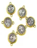 Connettori terminali distanziatori per medaglia di San Benedetto 20,65x14,8 mm Componenti di gioielli religiosi in argento antico e oro L16985989647