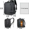 バックパック40LEXPANDABLE USB Travel Flight Veduved Carry On Bags for Airplanes耐水性17インチの男性