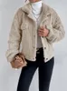 Womens Jackets Winter Women Rabbit Plush Jacket Faux Fur Thick Coat Casual Long Sleeve Loose Overcoat Female Outerwear Autumn Ladie Button 231214