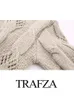 Kobiety swetry Trafza Fashion pullover solidny golf długie rękawy rozcięcie puste dekorat jesienny sweter najlepszy kobieta 2023 modne 231214