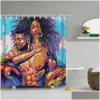 Shower Curtains Dafield African American Curtain Gray Sexy Get Naked Waterproof Polyester Washable Bathroom Bath T200711 Drop Delive Dhz7I