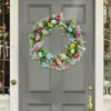 Decorative Flowers Spring Wreath Colorful Eggs Front Door Decor Farmhouse Window Hangings Decorations Easter Day