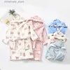 Pyjamas Toddler Girls Sleepwear Children's Bathrobes Flanell Pyjamas Robes Animal Cartoon Home Wear Nattklänningar Kids Boys Dressing Gown R231214