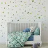 Green Color Terrazzo Pattern Wall Stickers Irregular Shape White-Background Wall Decals for Living Room Window Glass Bedroom