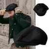 Береты, вельветовые кепки Sboy, черные мужские и женские полушерстяные шапки с 8 панелями, шапки для вождения, винтажная кепка в стиле Гэтсби для мужчин NC48