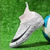 Novo extra grande tf sapatos de futebol profissional juventude adulto treinamento grama leve calçado de futebol moda alta superior tênis