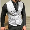 Herrdräkter stevditg väst en bit dubbelbröst fast färg anpassad chaleco hombre waistcoat gilet homme blazer smal fit