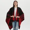 Lenços femininos Morning Glory Split Shawl Poncho Malha Imitação Cashmere Cachecol Ponchos e Capas Suéteres