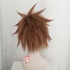 Maschere per feste Gioco Kingdom Hearts III Sora parrucche corte marroni resistenti al calore capelli sintetici Cosplay C196193R