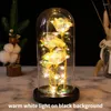 Decorative Flowers Three Gold Foil Flower Glass Cover Ornament Creative Tanabata Valentine's Day Gift Eternal Rose Bouquet Wholesale