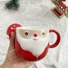 Canecas Natal Papai Noel Cerâmica Caneca Kawaii Leite Copo Estudante Presente Bonito Café Dos Desenhos Animados Escritório