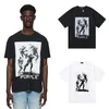 Designer paars merk t-shirt Melkvlek print Letters hoge kwaliteit 100% katoen losse casual T-shirt met korte mouwen voor mannen en vrouwen