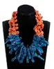 Wunderschöne orange und blaugrüne blaue barocke Korallenhalskette, modische afrikanische Hochzeitsperlen, Party-Halskette, Brautschmuck 2020 CNR0377040344