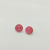 2023 Luxury quality Charm round shape stud earring with pink color in 18k gold plated have box stamp PS7509A268L