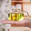 Bottiglie d'acqua Teiera in vetro trasparente di piccola capacità con filtro Bollitore per tè resistente al calore Fiore per uso domestico Kung Fu Pot Teaware 231214