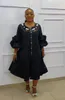 Ethnic Clothing Plus Size African Loose Diamond Dress 2023 Summer For Women Elegant Lady Puff Sleeve Evening Wedding Party Dresses Casual