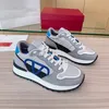 Дизайнерские роскошные бренд Vlogo Pace Casual Sneakers Женщины мужчины для ботинки обувь кожаная сетка военные зеленые черно -голубые спортивные тренеры