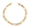 8mm Hollow Wide Bracelet For Women Gold Color Unique Vintage Link Figaro Chain Jewelry5052001