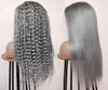 Jungfrau Brasilianisch farbige Perücken transparente HD Spitzen vordere graue Perücken Deep Wave Grey Human Hair Frontal Spitzenperücken für schwarze Frauen204702724909