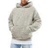 Męskie bluzy bluzy zima mężczyźni solidny kolor puszysty polarowy płaszcz z kapturem pullover fur