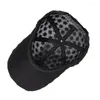 Berretti da baseball Fiori ricamati in pizzo cavo Berretto da baseball Cappello con cinturino regolabile Mesh traspirante Sole esterno