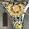 Damen-Bademode, Vintage-Muster, Bademode, Damen, sexy Tangas, Strand-Badeanzüge, Anzug, Skim, zweiteiliger Bikini, modischer Badeanzug mit Schnürung, Tankini