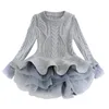 Robes de fille hiver filles robe de noël épais pull en tricot fille bébé à manches longues mignon enfants automne vêtements chauds noël 2 8 ans 231214