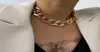 Gothic Punk Golden CCB Chain Choker Collier pour femmes Chaîne transversale Vintage Collier Hip Hop Concatter les bijoux accessoires GI7802844