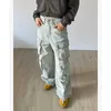 Damenjeans Frauen Blue Jeans Hip Hop Streetwear Hohe Taille Amerikanische Hose mit weitem Bein Mode Y2K-Stil Weibliche Winter Gerade Hosezln231201
