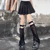 Women Socks Leg Warmer Suspender Knee Stockings Hollow Out Mesh Fishnet Lace JK Japanese Style Warmers Y2k Lolita Sweet Girl