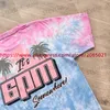 남자 티셔츠 Vertabrae Beach Girl Tie Dye Dye Print T 셔츠 남성용 여자 최고의 품질 대형 티셔츠 TEE T231214