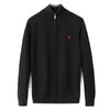 Toppens tröja Designer Polo Half Zipper hoodie Långärmad stickad hög krage lapel broderad avslappnad topp