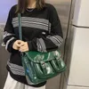 Torby wieczorowe wosk olejowy skóra retro wiele kieszeni torba Pu skórzana crossbody dla kobiet z trendem bocznym torebka na ramię