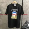 T-shirts Heren Kangoeroe Print CASABLANCA T-shirt Voor Mannen Vrouwen Tee Top Korte Mouwen Zwart Wit T-shirt Met tags T231214