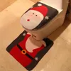 Toilet Seat Covers Holiday Cover Christmas Festive Snowman Faceless Old Man Set Non-slip Mat For