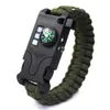 7 in 1 paraplu touw armband Hking camping gevlochten armbanden Gereedschap laserlichten Zaklamp polsbandjes rood paars verlichting Lamparmband