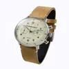 Tyskland Bauhaus Style Mechanical Chronograph Watch Stainls Steel Vintage Simple Wrist Watch260y