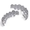 Grillz Dental Grills Iced Out CZ Mouth Teeth Grillz Caps Top Bottom Grill Set Men Men Vampire